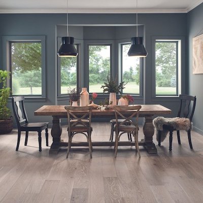 hardwood flooring in a Seaside, OR, dining room